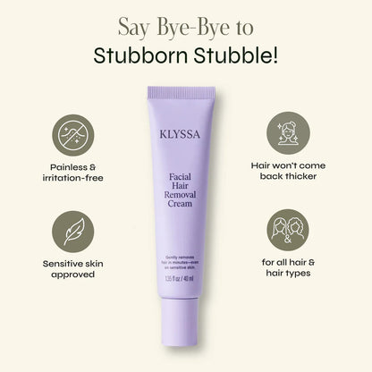 Klyssa Painless Facial Hair Removal Cream