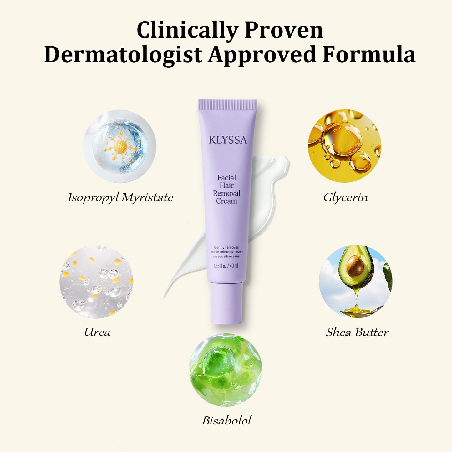 Klyssa Painless Facial Hair Removal Cream